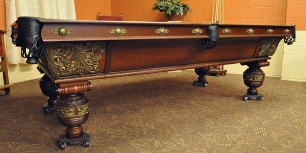 BA Stevens "Great Northern" billiards table for sale, fully restored