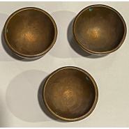 Circa 1890 Brass Surface Mount Chalk Cups - set of 3 