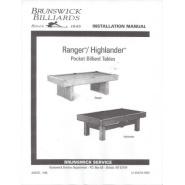 Ranger/Highlander Pocket Billiard Installation Manual
