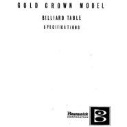 Brunswick issued Gold Crown Specifications (1963)