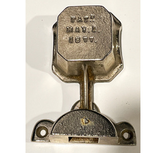 Patented May 1st, 1877 Cast Iron Chalk Cup - "Swing Out" Style nickle plating