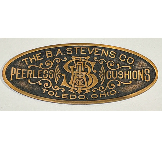 Circa 1900 B. A. Stevens Oval Original Nameplate (red brass)