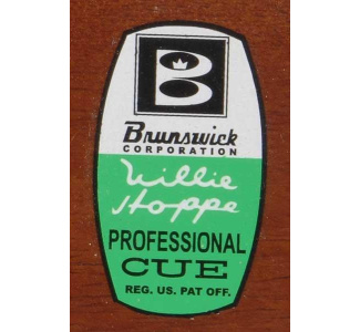 Brunswick Balke Collender Willie Hoppe Professional Cue Decal