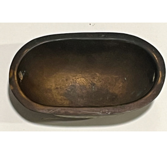 Circa 1890 Oval Brass Surface Mount Chalk Cup