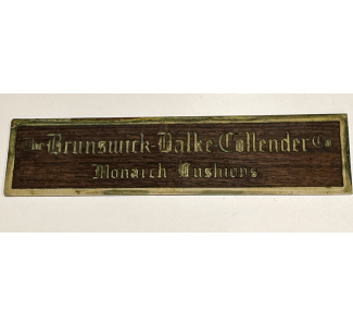 Brunswick Balke Collender Nameplate - Original Intact Walnut Background v2