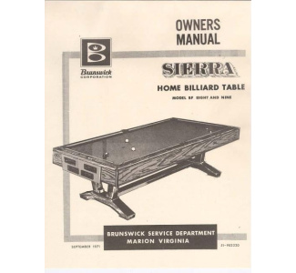 Brunswick Sierra Service Manual (1971)