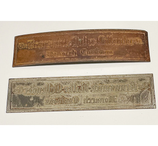 Reverse side Circa 1918 Extremely RARE Brunswick Balke Collender Nameplate (metal with walnut wood) 