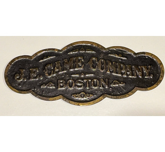 Circa 1895 J. E. Came Boston Original Nameplate (solid brass)