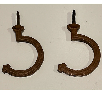 Circa 1890 Embossed Bridge/Triangle Hook (cast iron) -  matched pair