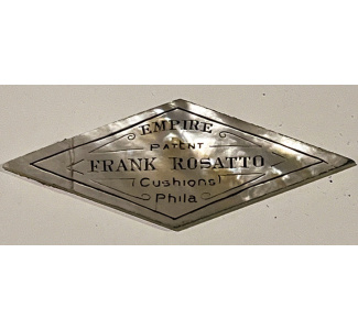 Circa 1895 Diamond Shape Frank Rosatto Phila, PA Nameplate (mother of pearl)