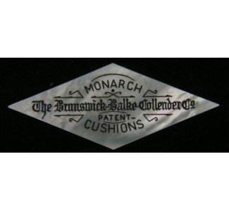 Brunswick Balke Collender™ Nameplate in rare mother of pearl