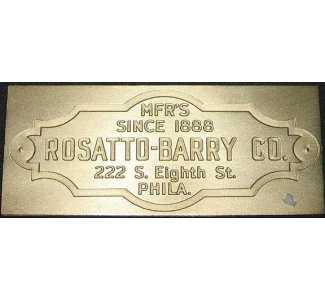 Rosatto-Barry Company Solid Brass Nameplate
