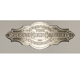 Circa 1900 Original Brunswick Balke Collender Nameplate - "Raised Letter Style" (new satin nickel plating)