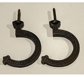 Circa 1890 Embossed Bridge/Triangle Hook (cast iron) - pair