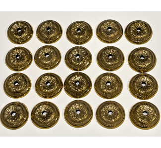 Circa 1890 Ornate Rail Bolt Covers (brass) polished and clear coated - set of 20