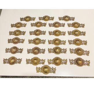 Ornate Rail Bolt Covers (cast brass) - set of 24