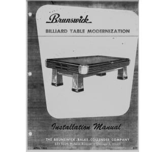 Brunswick Billiard Table Modernization Manual (1952)