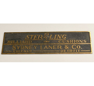 Circa 1950 Sydney Laner Chicago Nameplate (brass) (new, old stock) 