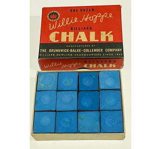 Brunswick Balke Collendedr Willie Hoppe Box with 12 Unused Pieces of Willie Hoppe Chalk